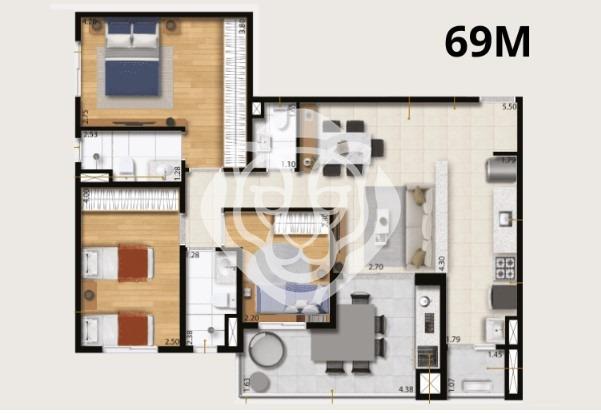 Planta 69m²