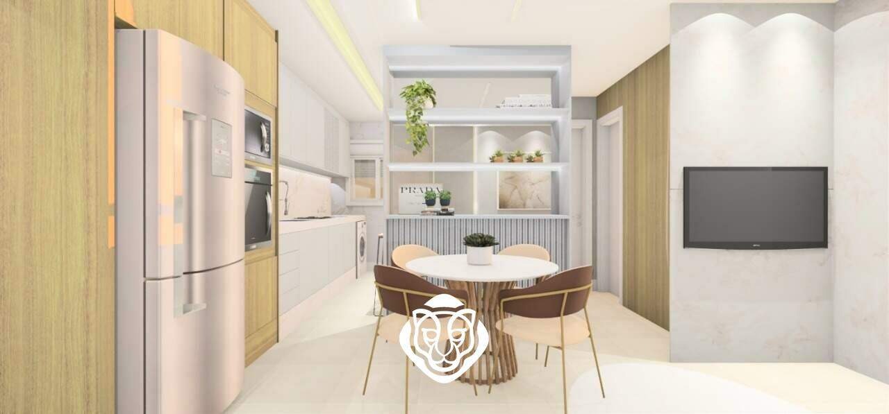 3D - sala de jantar e cozinha