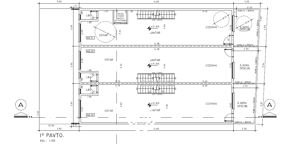 Planta - pavimento 1