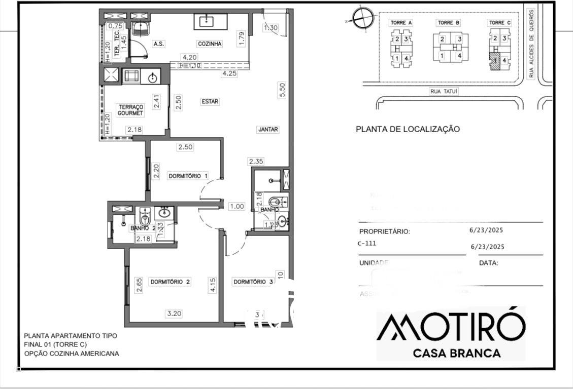 Planta do apartamento
