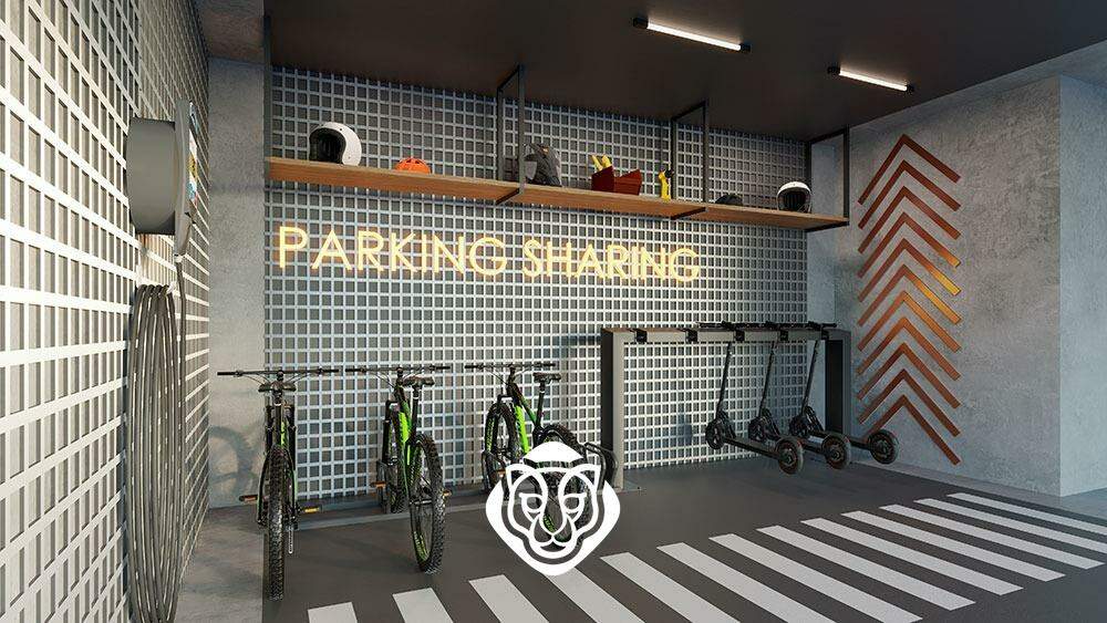 Bicicletário com carregamento