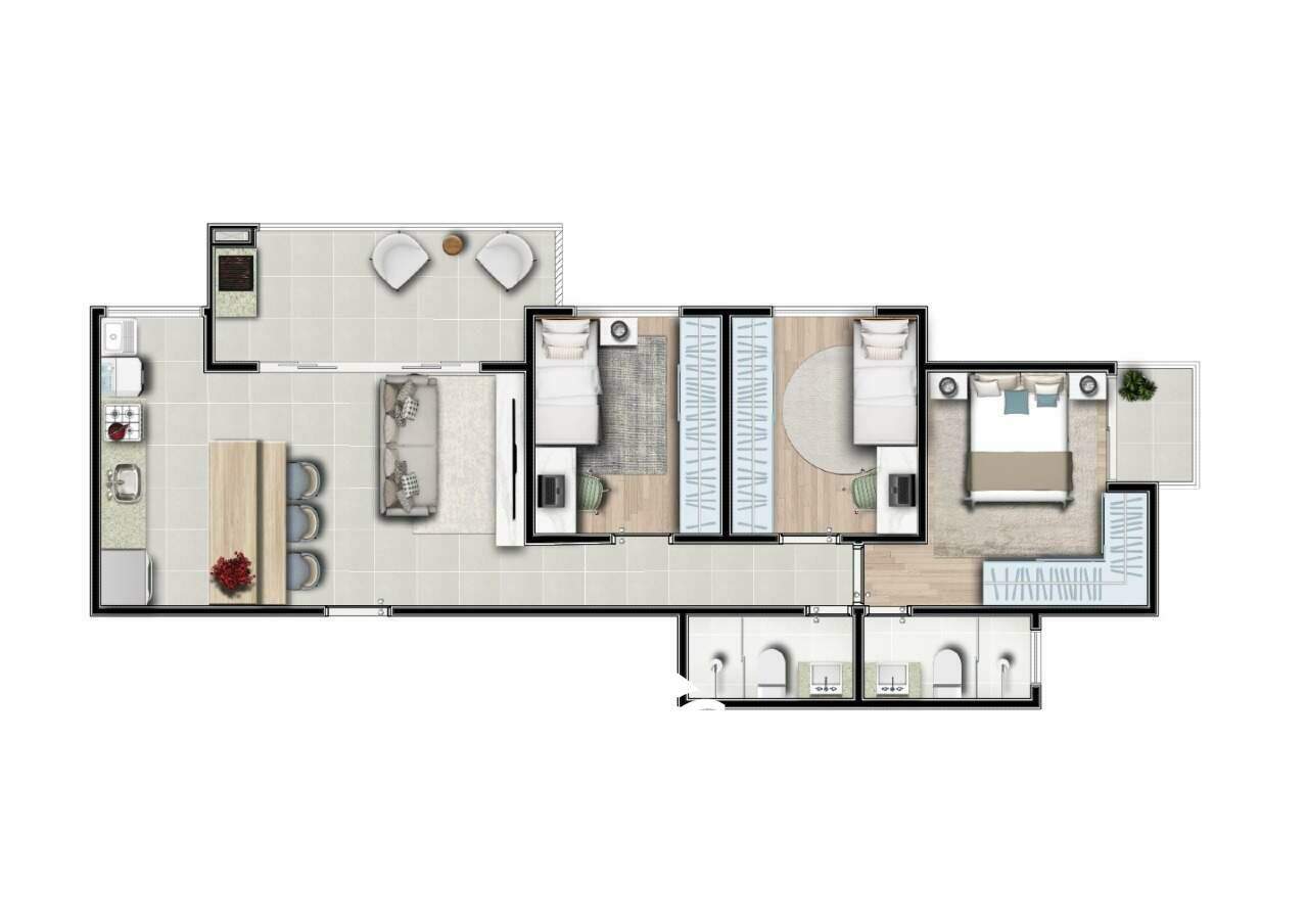 Planta 80m² - 3