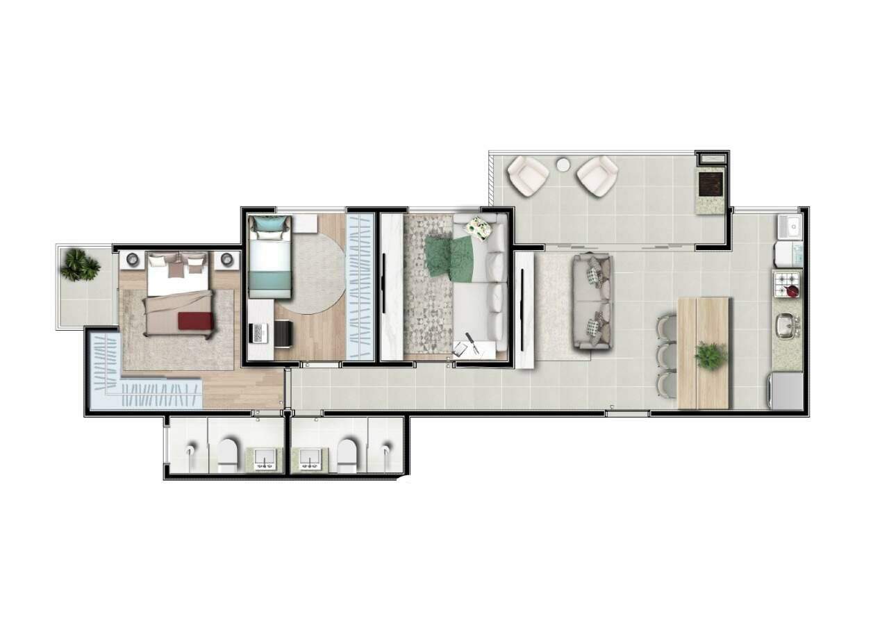 Planta 80m² - 1 