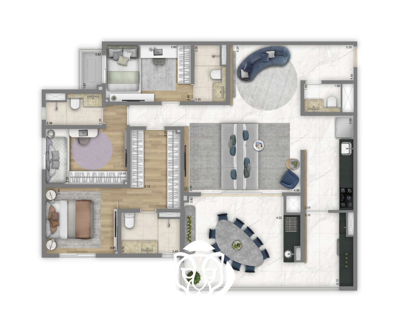 Planta 126m²