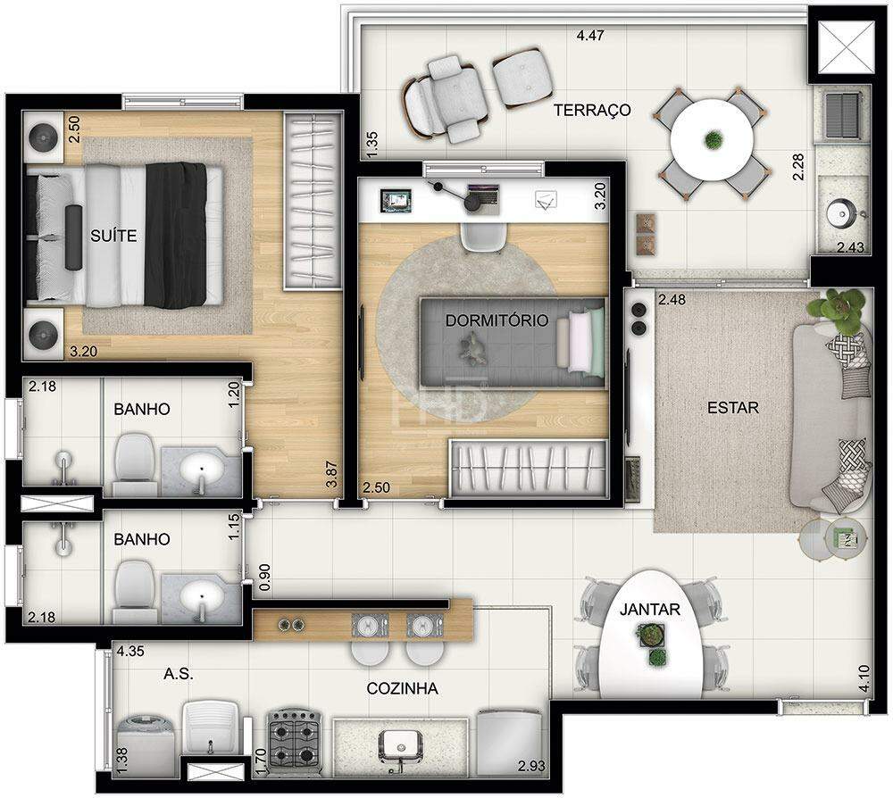 Apartamento para alugar com 2 quartos, 60m² - Foto 37