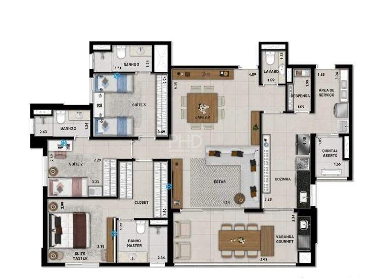 Apartamento à venda com 3 quartos, 137m² - Foto 10