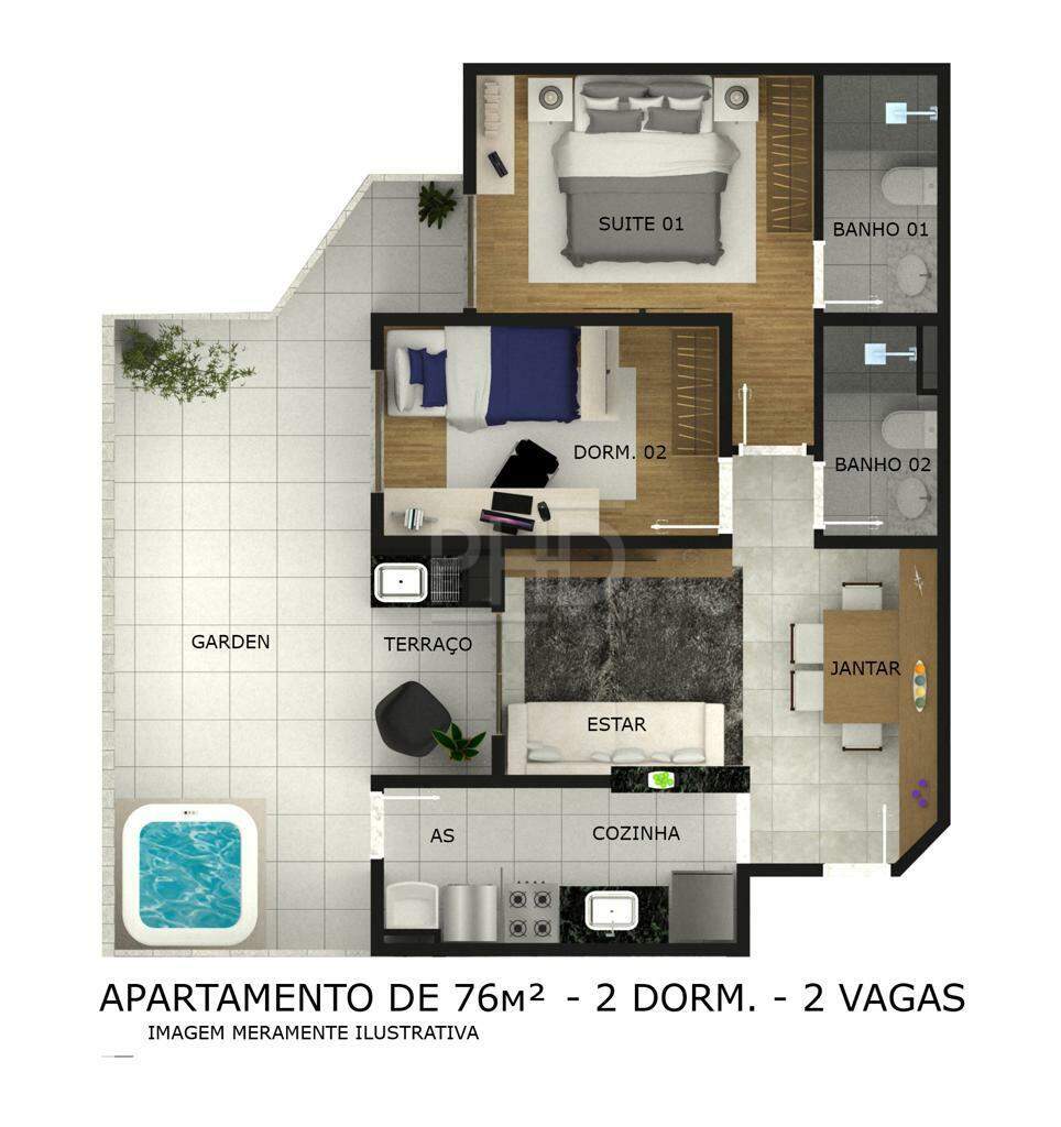 Apartamento à venda com 2 quartos, 76m² - Foto 2