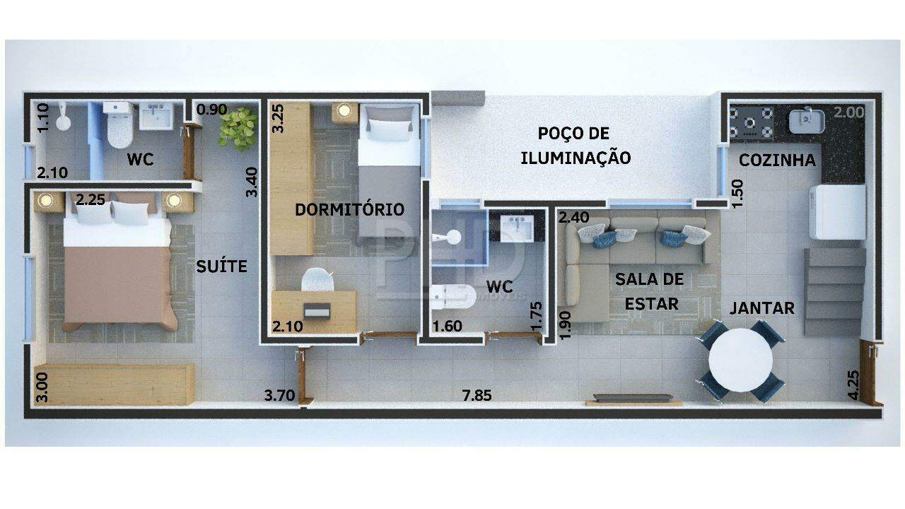 Apartamento à venda com 2 quartos, 54m² - Foto 3