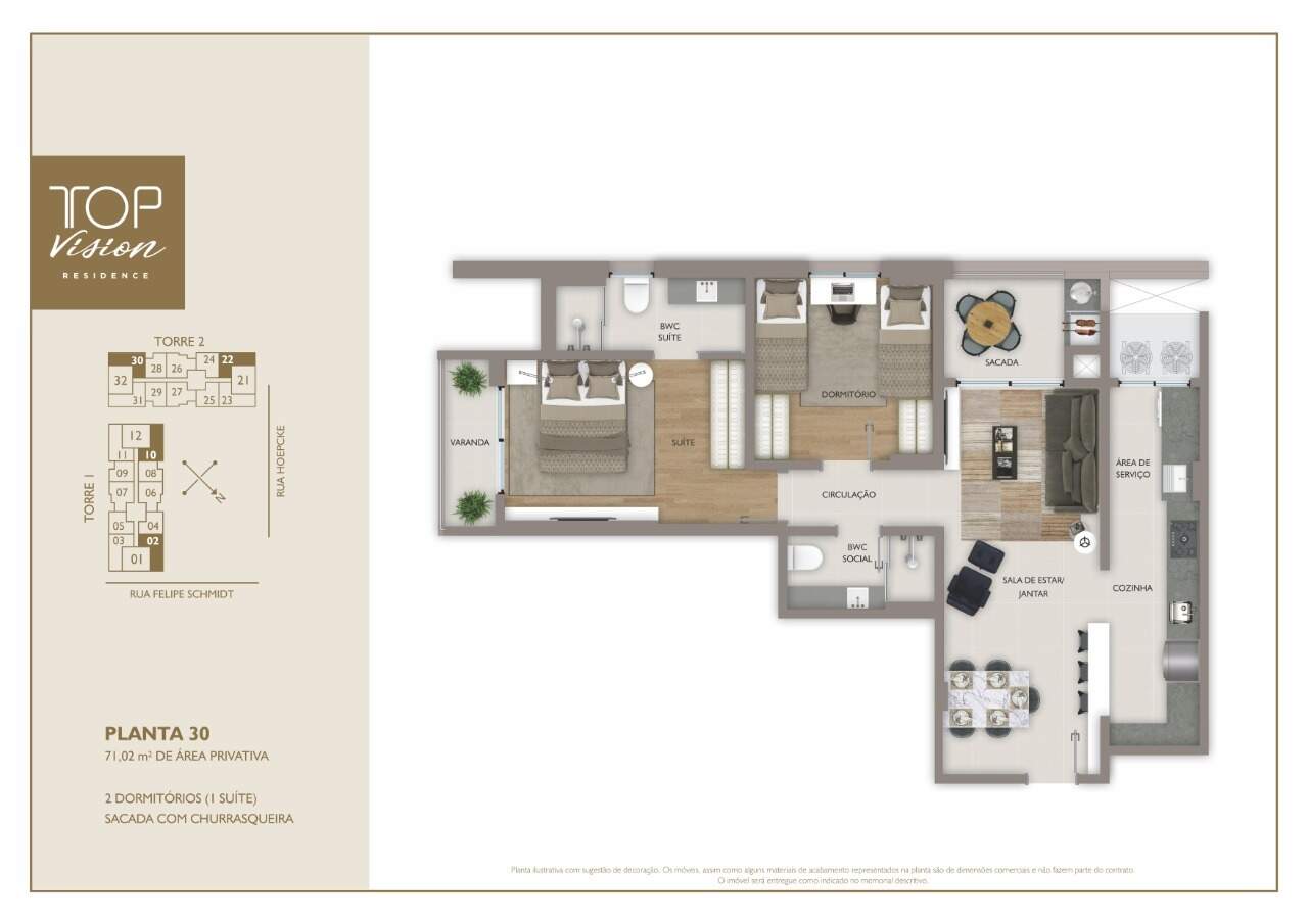 Apartamento para aluguel no Centro: 