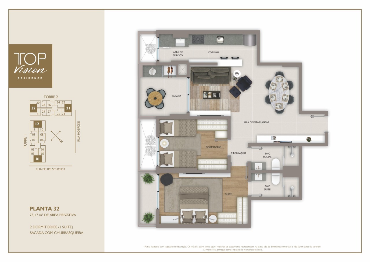 Apartamento para aluguel no Centro: 