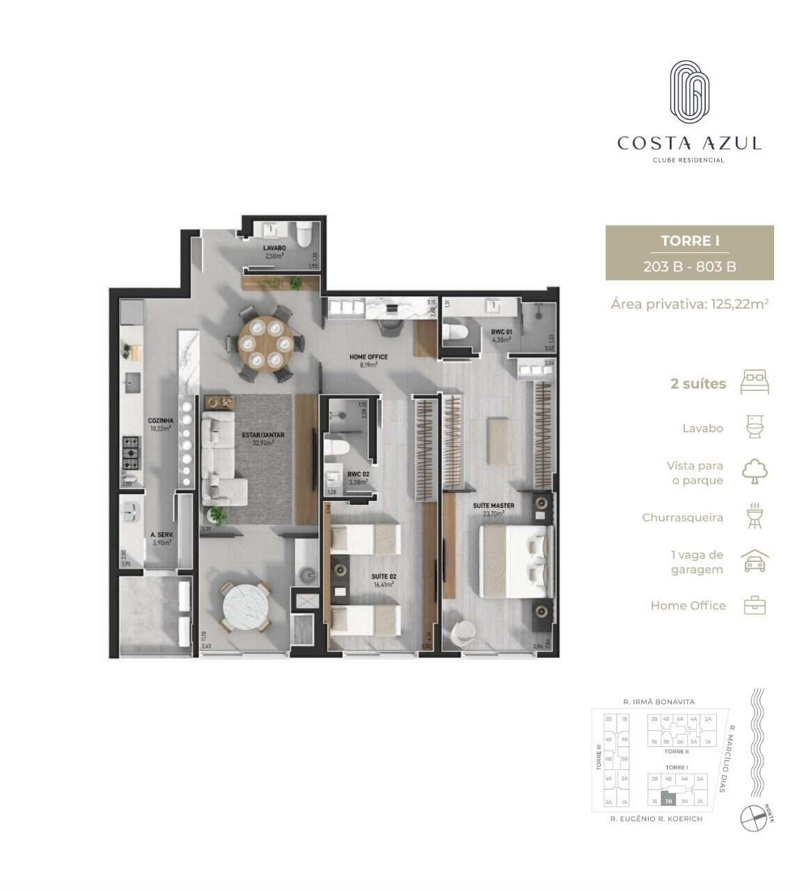 Apartamento à venda no Novo Estreito: Planta humanizada final 03B Torre I - 2 su tes (imagem ilustrativa - mobili rio n o inclu do)