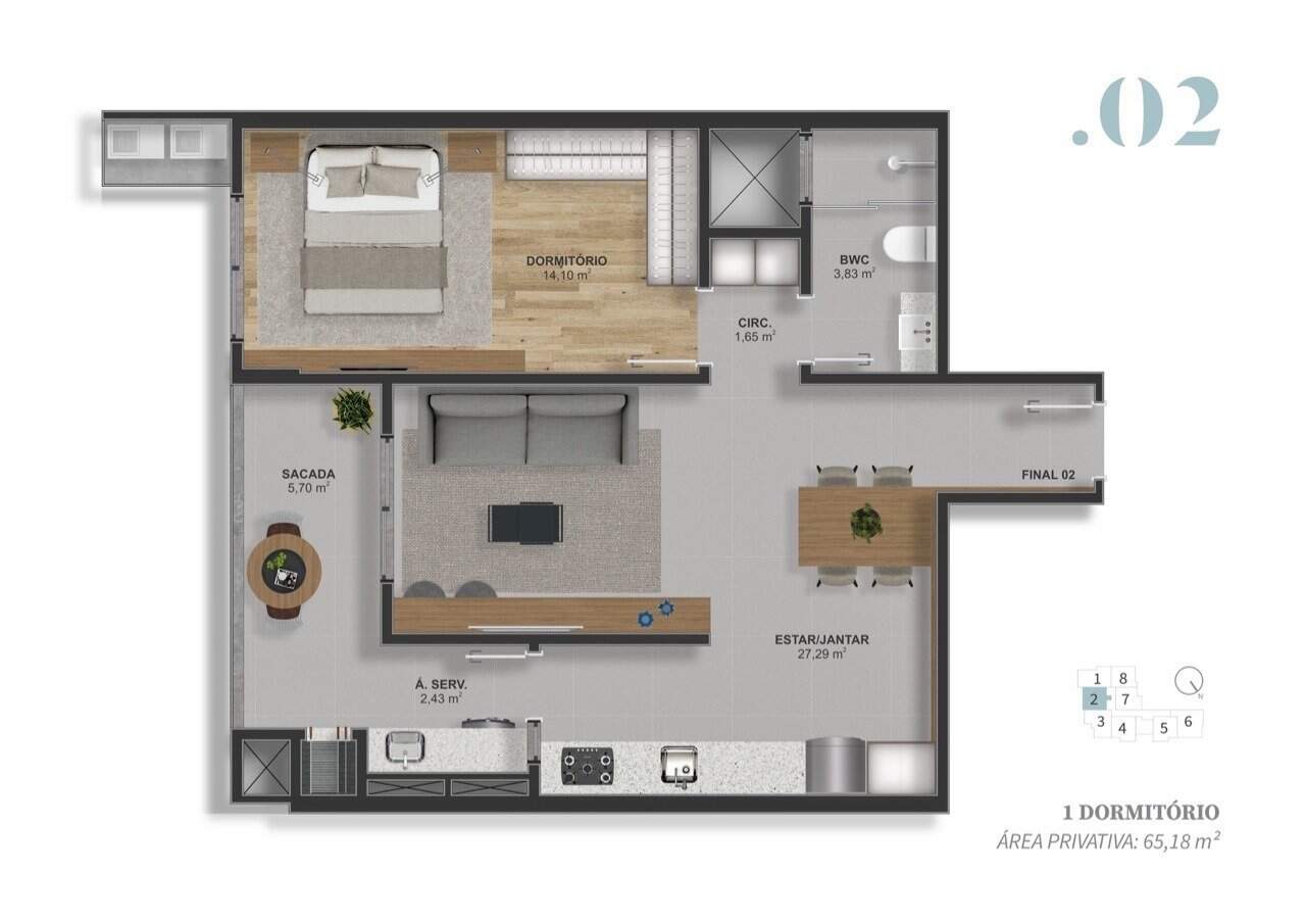 Apartamento à venda no Barreiros: