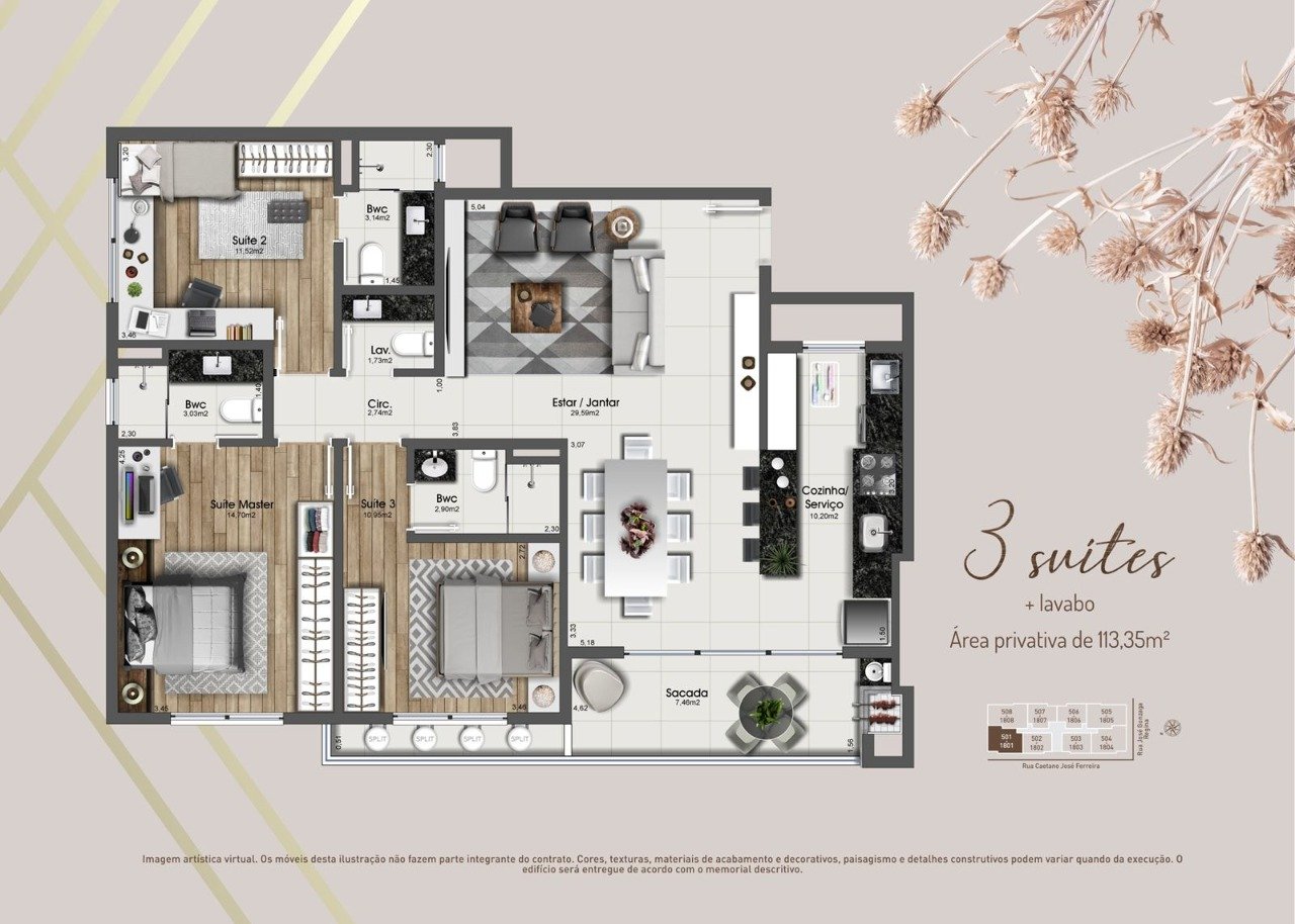 Apartamento à venda no Kobrasol: 