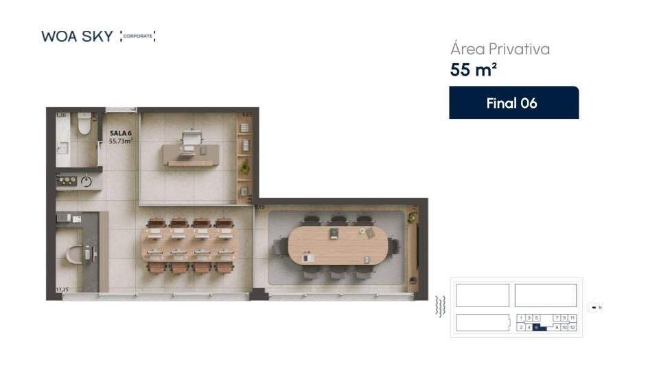 Salas/Conjuntos à venda no Campinas: Planta humanizada sala final 06 (imagem ilustrativa - mobili rio n o inclu do)