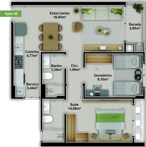 Apartamento à venda no Coqueiros: 