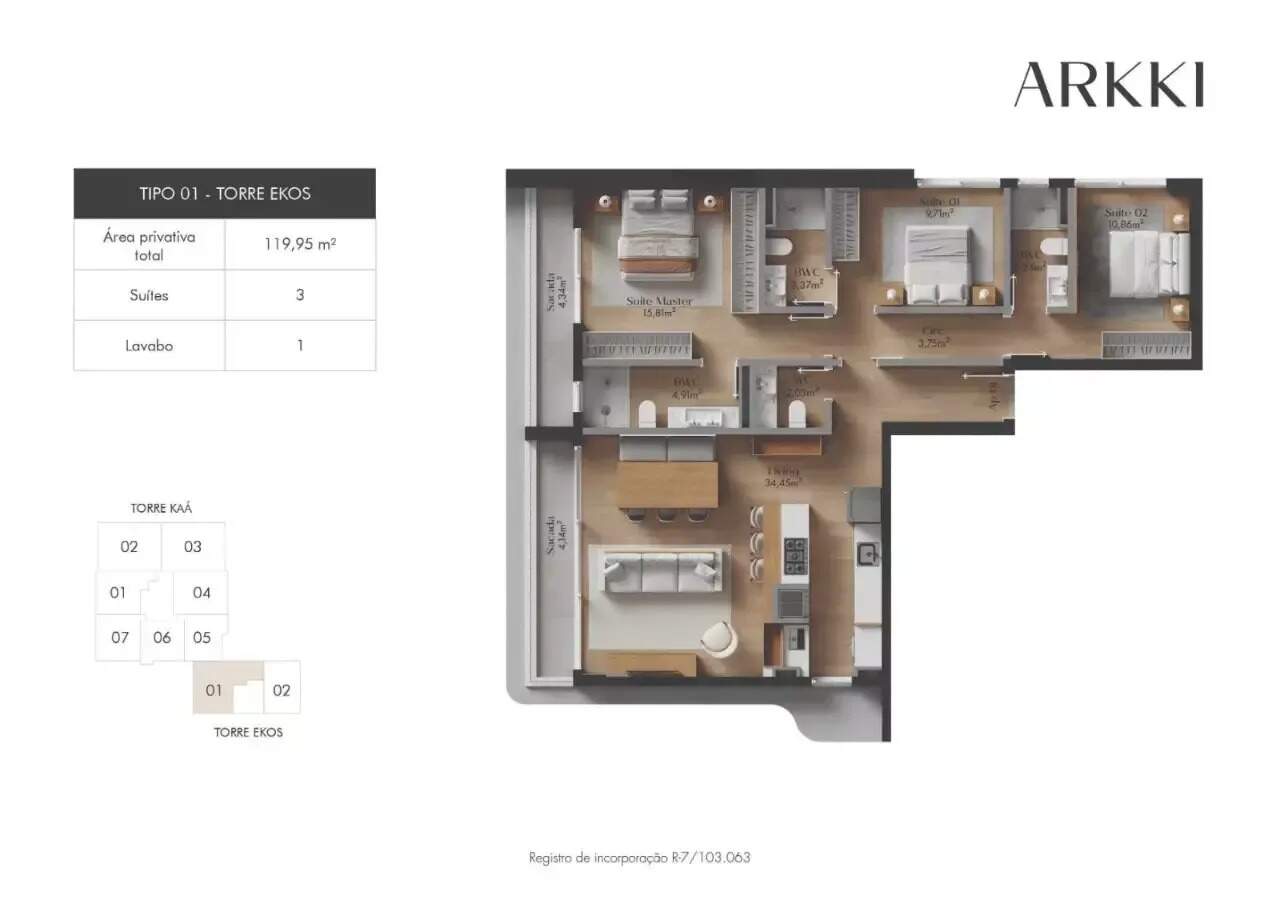 Apartamento à venda no Centro: