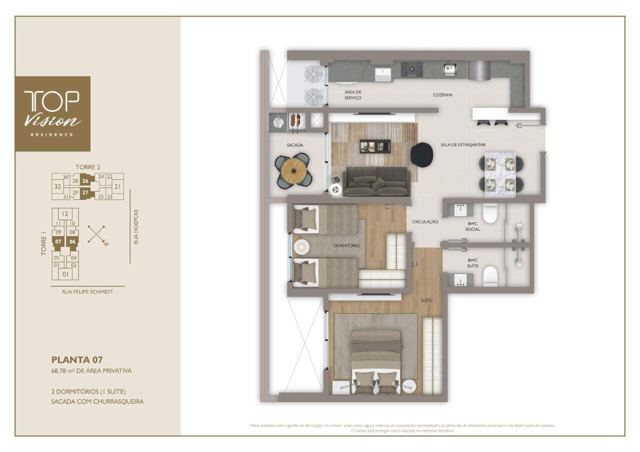 Apartamento para aluguel no Centro: 