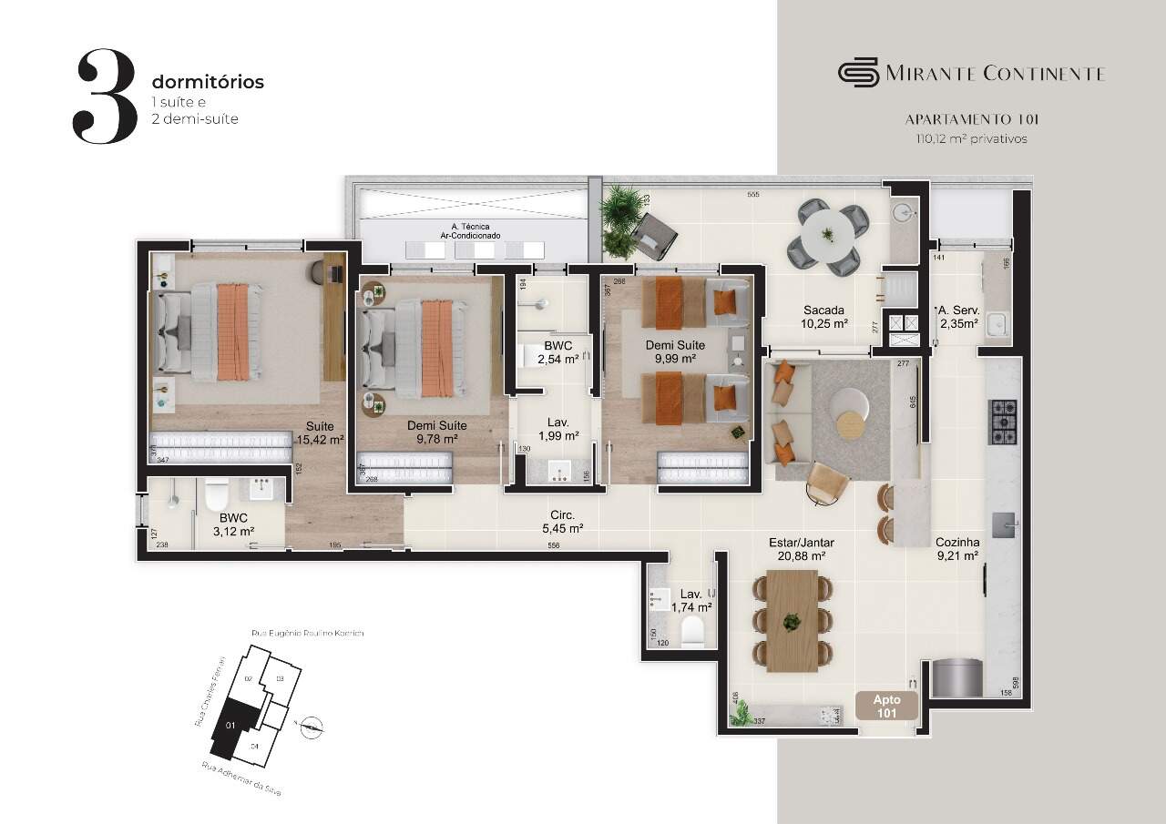 Apartamento à venda no Kobrasol: Piscina adulto aquecida com prainha e deck e infantil com deck