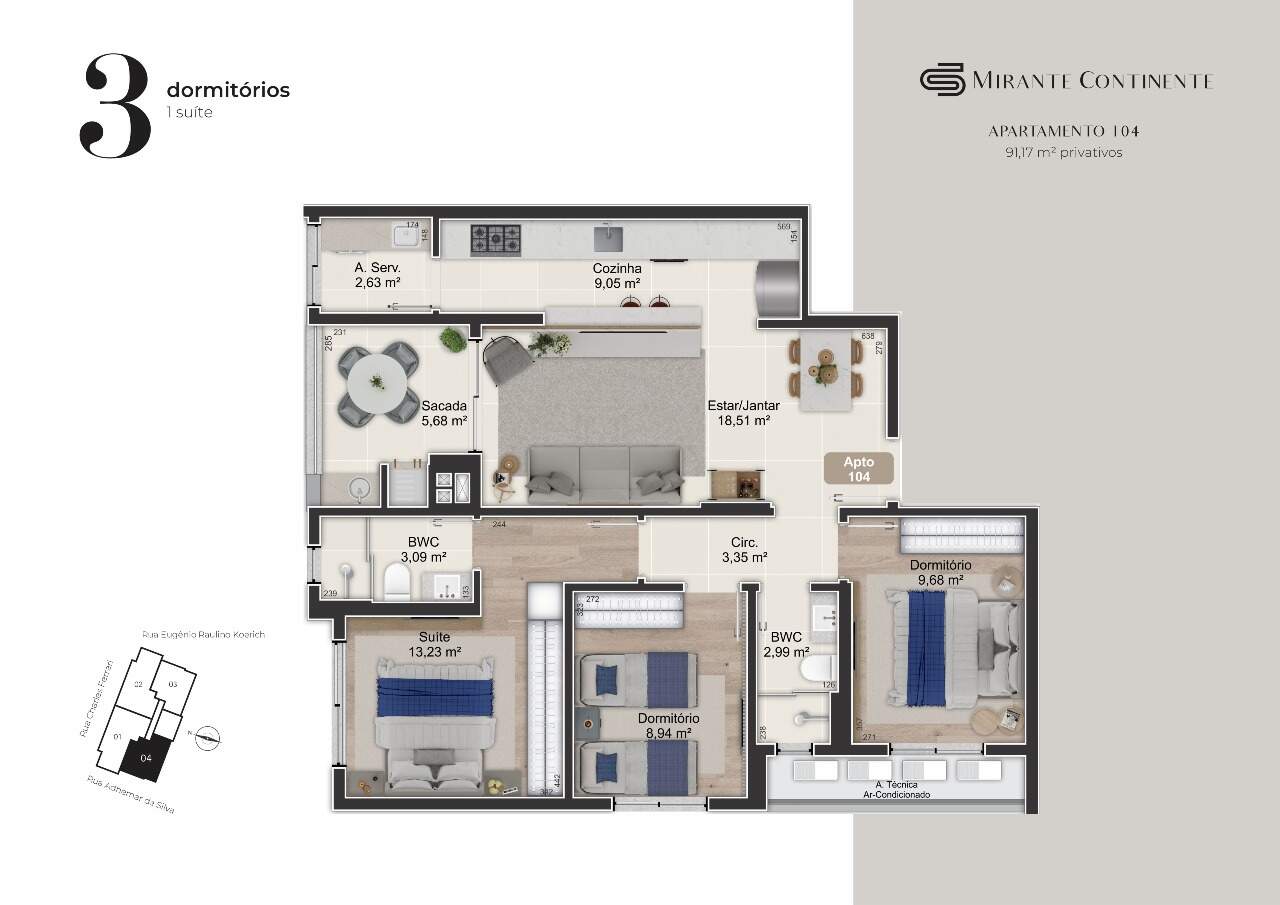 Apartamento à venda no Kobrasol: Piscina adulto aquecida com prainha e deck e infantil com deck