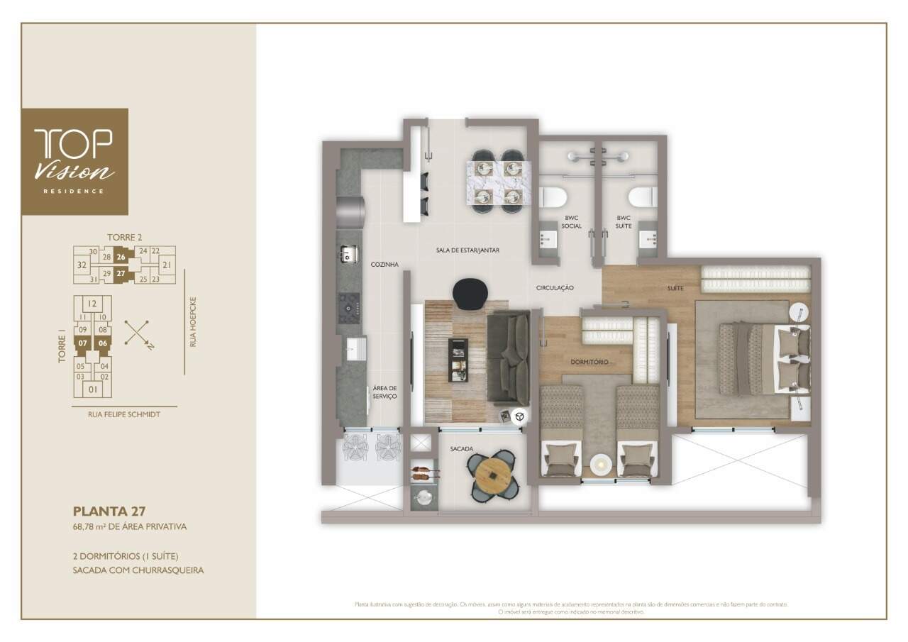 Apartamento para aluguel no Centro: