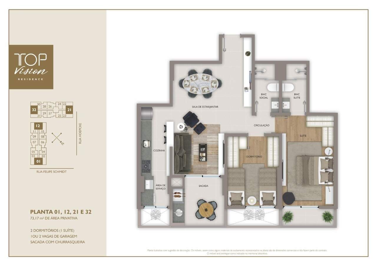 Apartamento para aluguel no Centro: 