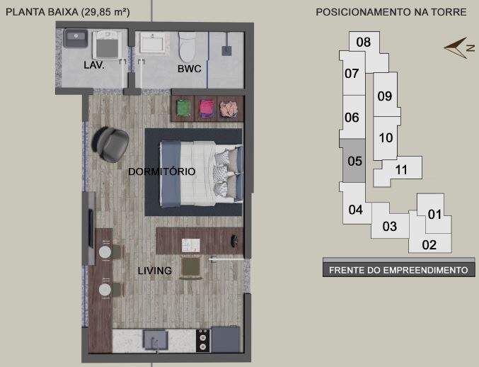 Apartamento de 1 quarto, 30m² no bairro Santa Terezinha, em Brusque | Eu Corretor