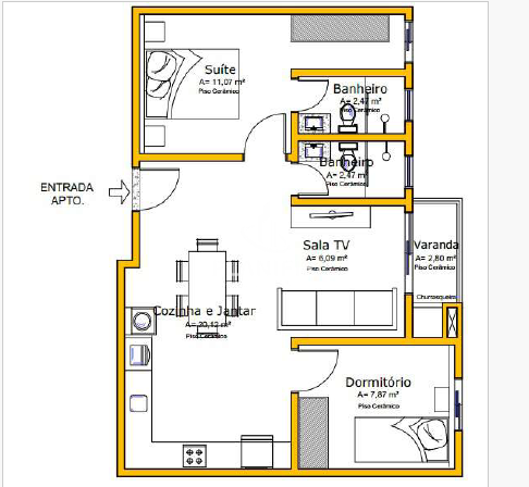Apartamento de 2 quartos, 60m² no bairro Guabiruba Sul, em Guabiruba | Eu Corretor