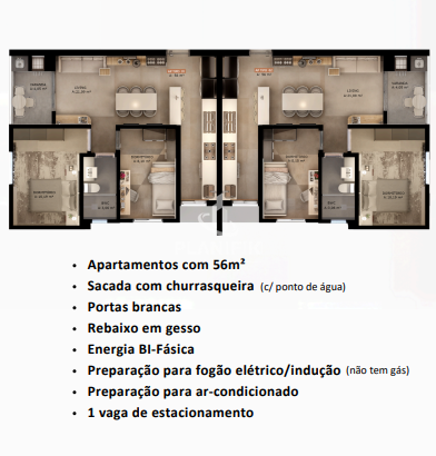 Apartamento de 2 quartos, 56m² no bairro Limoeiro, em Brusque | Eu Corretor