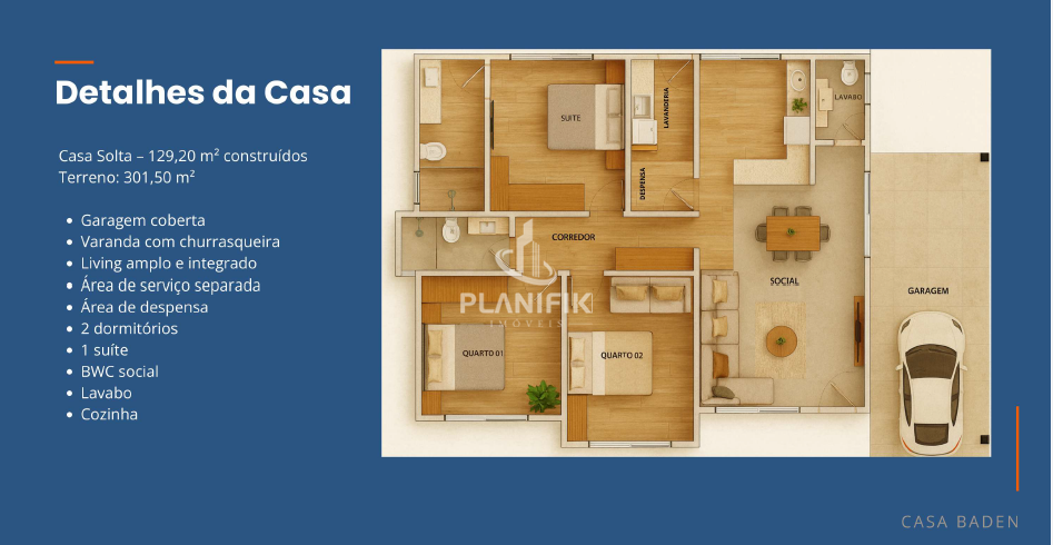 Casa de 3 quartos, 129m² no bairro Guabiruba Sul, em Guabiruba | Eu Corretor