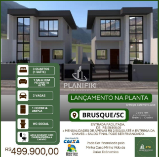 Casa de 3 quartos, 73m² no bairro Cedro Alto, em Brusque | Eu Corretor