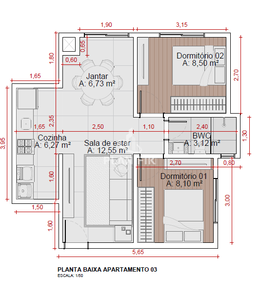 Apartamento de 2 quartos, 52m² no bairro São Luiz, em Brusque | Eu Corretor