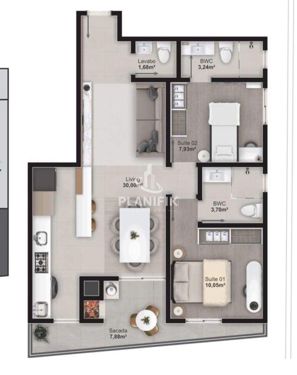 Apartamento de 2 quartos, 75m² no bairro Santa Rita, em Brusque | Eu Corretor