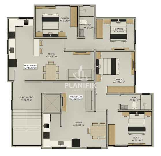 Apartamento de 2 quartos, 62m² no bairro Cedro Alto, em Brusque | Eu Corretor