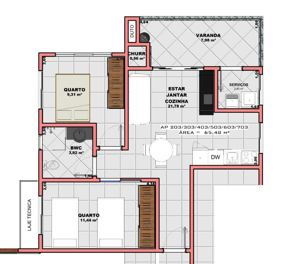 Apartamento de 2 quartos, 61m² no bairro Tomaz Coelho, em Brusque | Eu Corretor