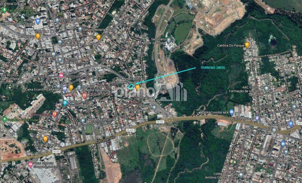Terreno para aluguel, com 680m², - Centro - Gravataí / RS por R$ 4.300,00: 