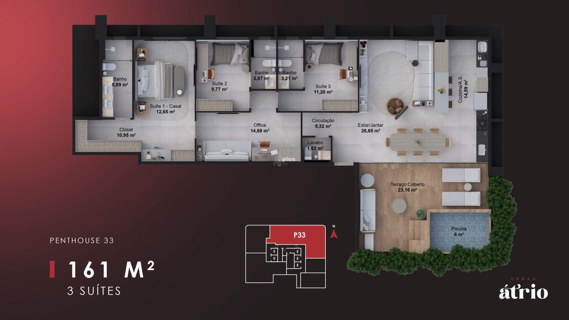 Penthouse à venda no Plano Diretor Sul: 