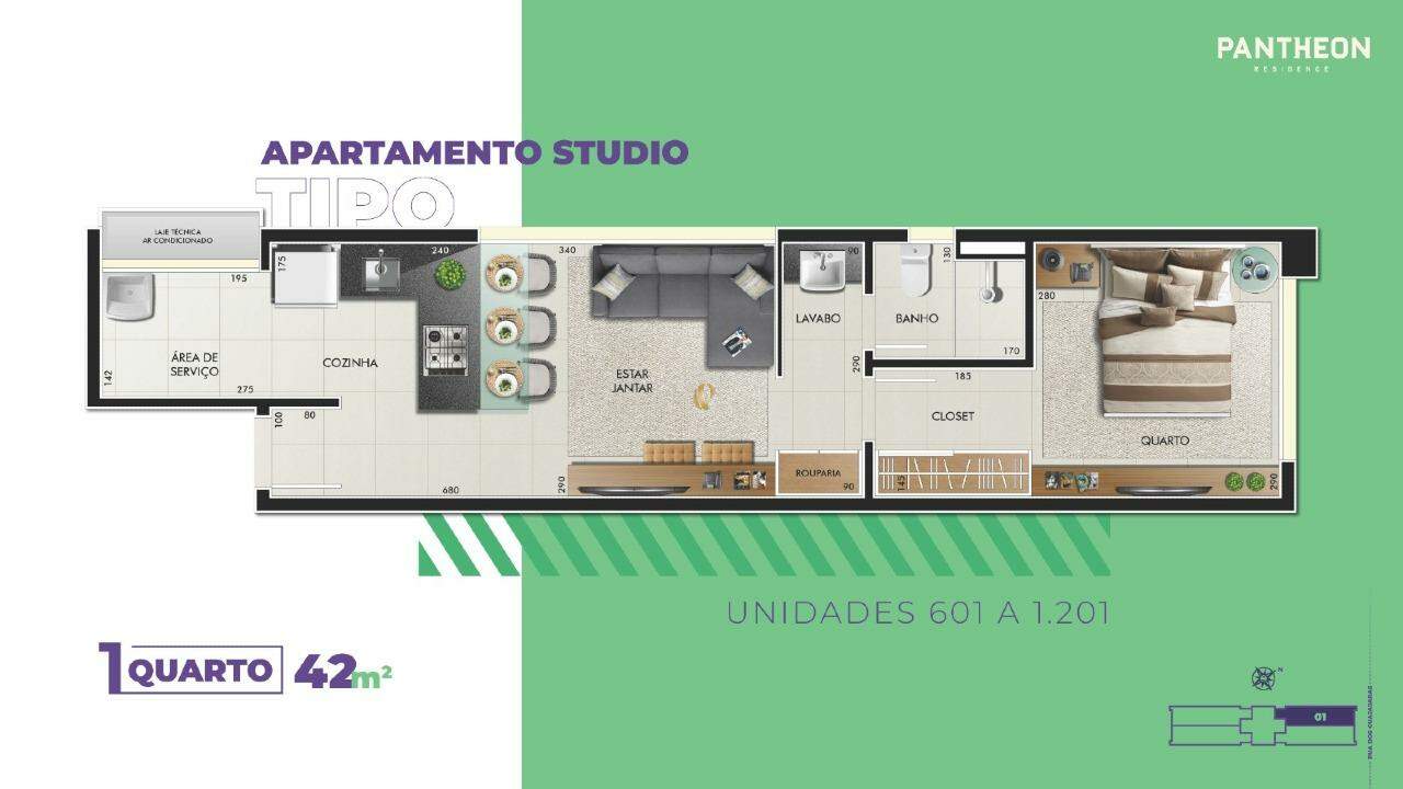 Apartamento à venda com 1 quarto, 77m² - Foto 8