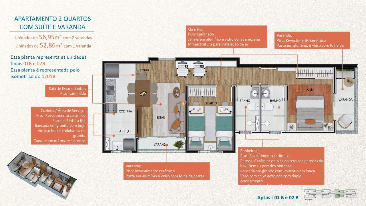Apartamento, 2 quartos, 56 m² - Foto 7