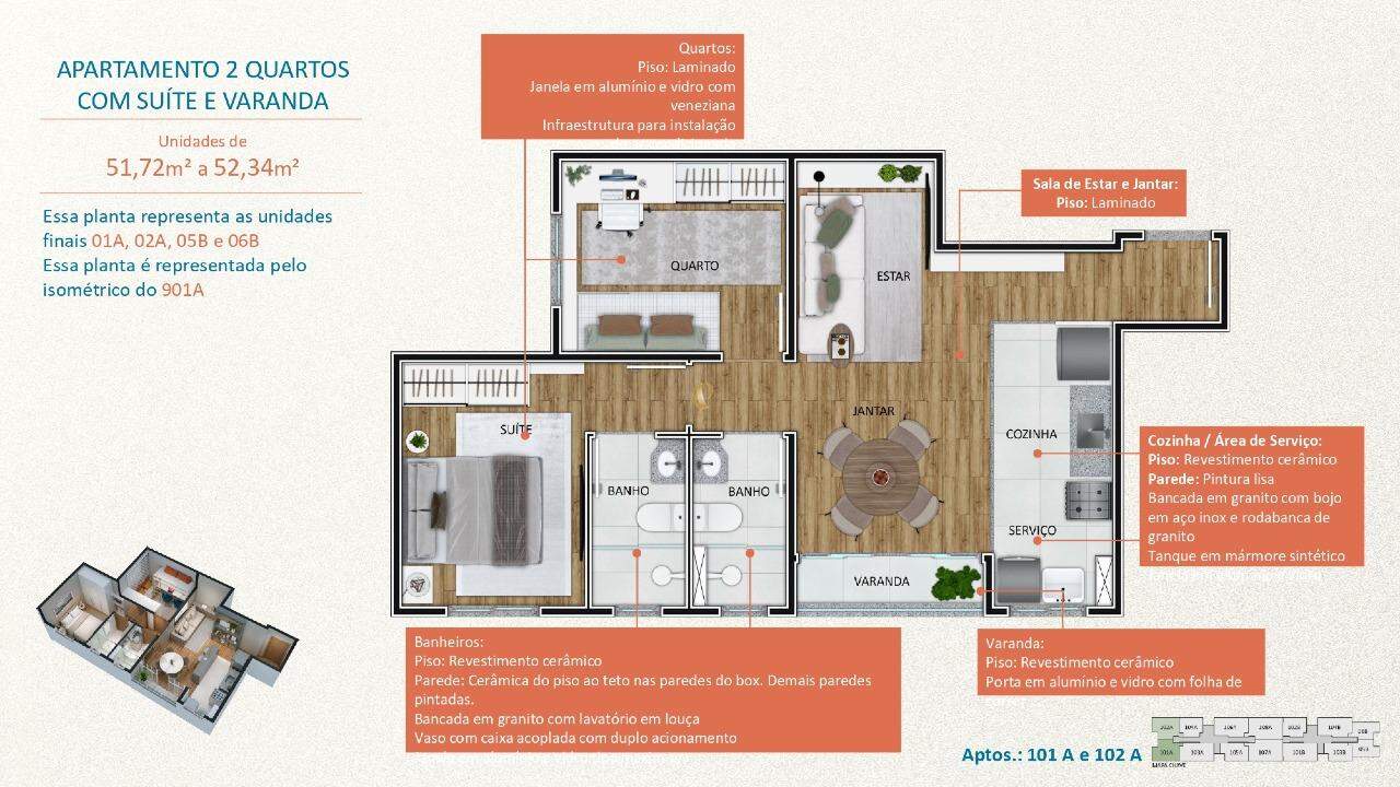 Apartamento à venda com 2 quartos, 52m² - Foto 8