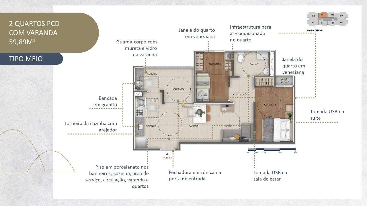 Apartamento à venda com 2 quartos, 59m² - Foto 12