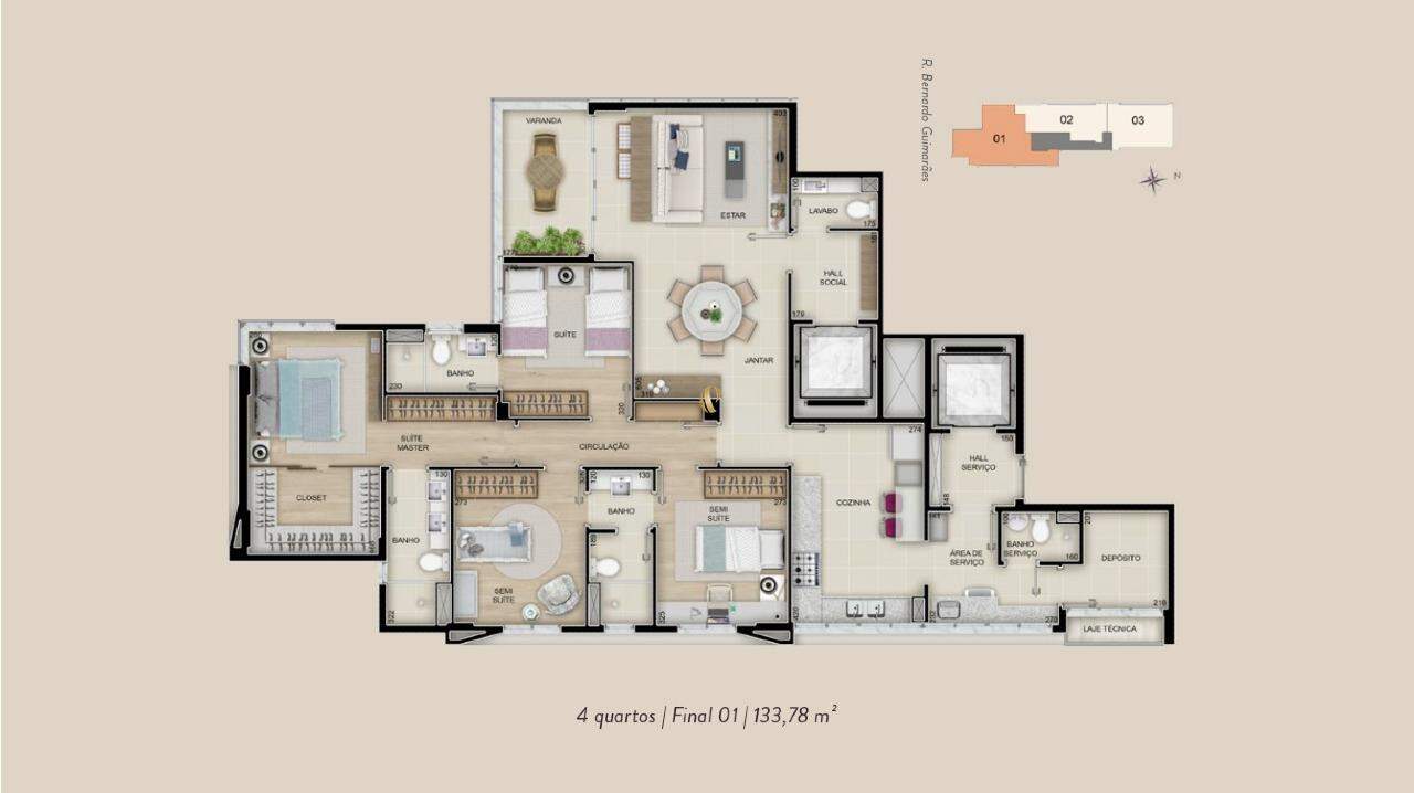 Apartamento à venda com 4 quartos, 133m² - Foto 14