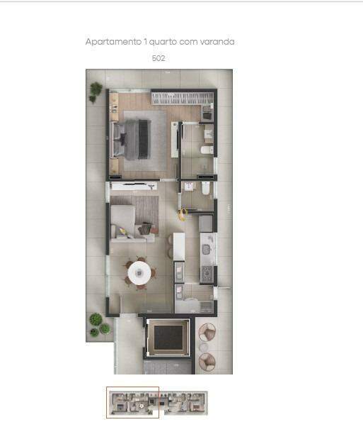 Apartamento, 1 quarto, 33 m² - Foto 2