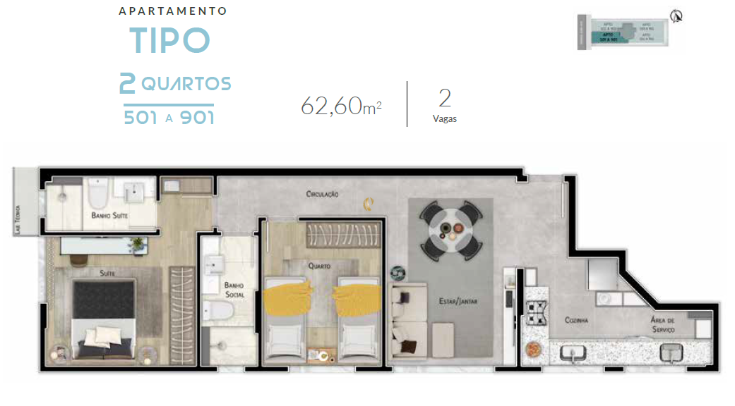 Apartamento à venda com 1 quarto, 62m² - Foto 17