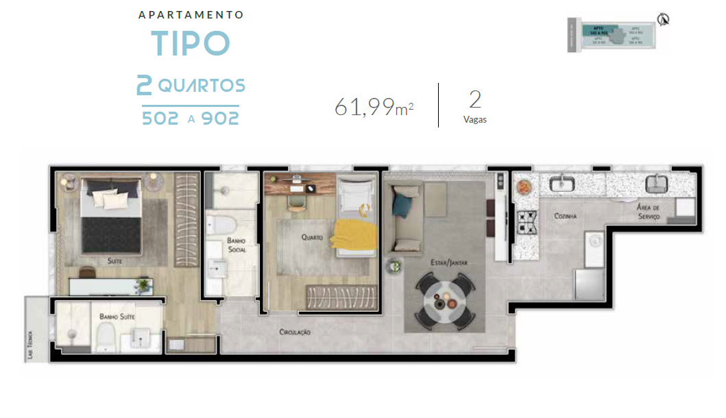 Apartamento à venda com 1 quarto, 62m² - Foto 16