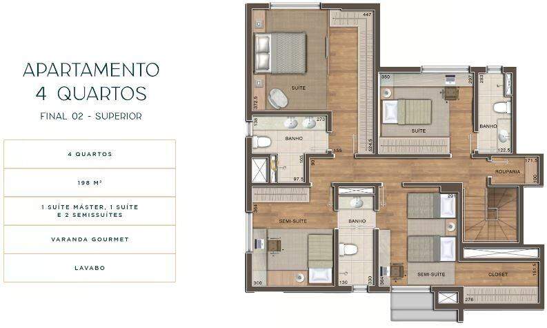 Apartamento à venda com 4 quartos, 203m² - Foto 15