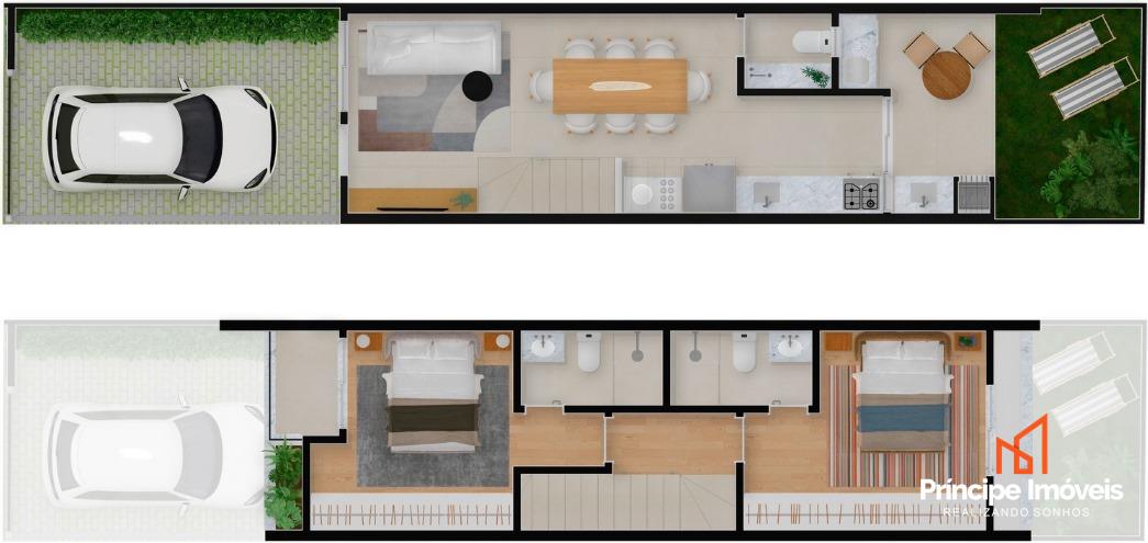 Geminado à venda em Joinville, Costa e Silva, 2 quartos: 