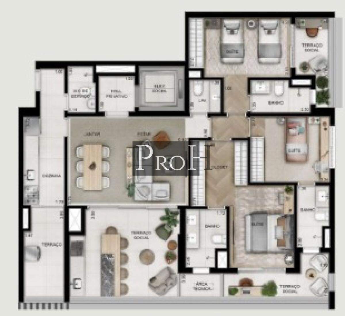 Apartamento, 3 quartos, 141 m² - Foto 2