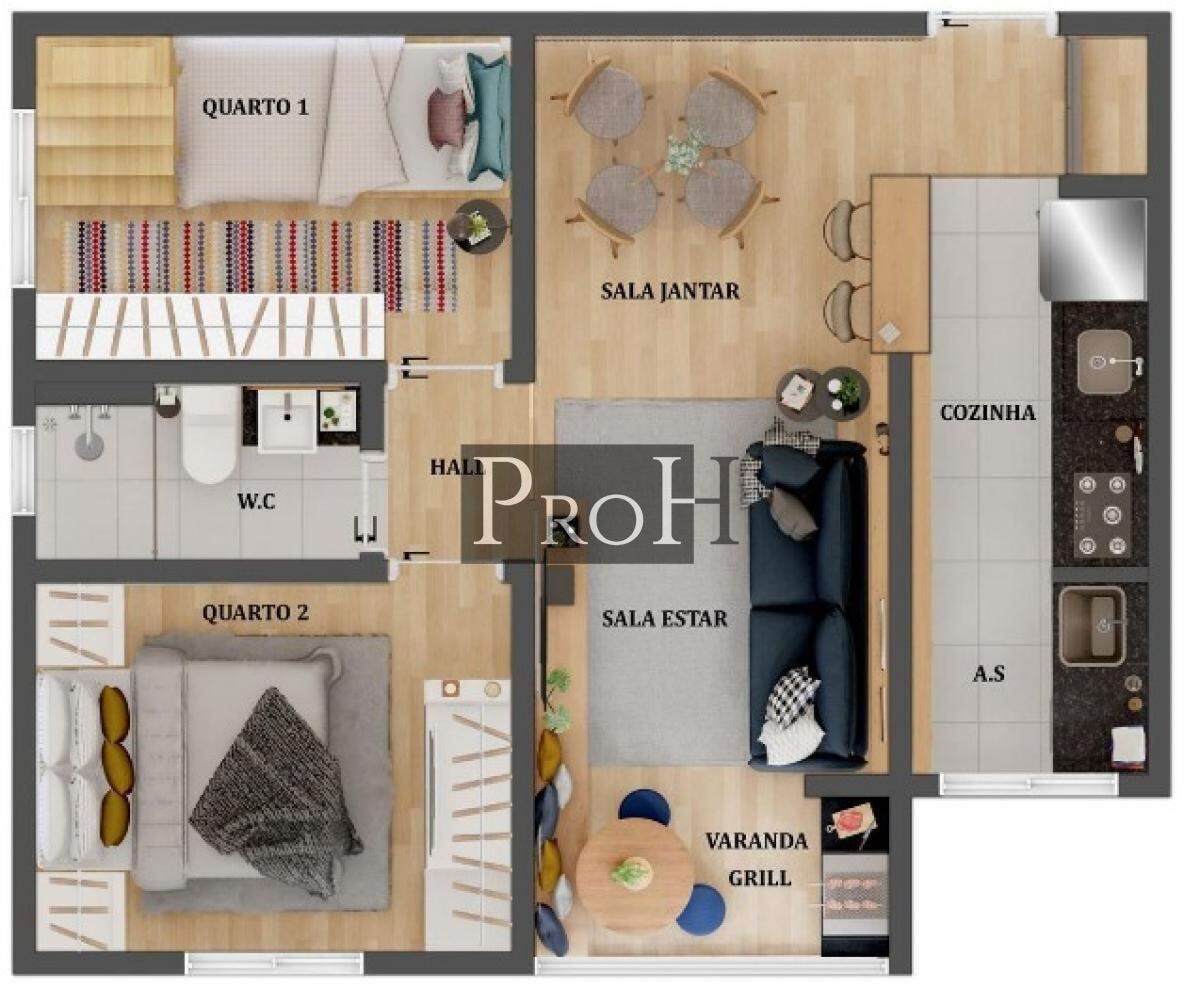 Apartamento à venda com 2 quartos, 48m² - Foto 1