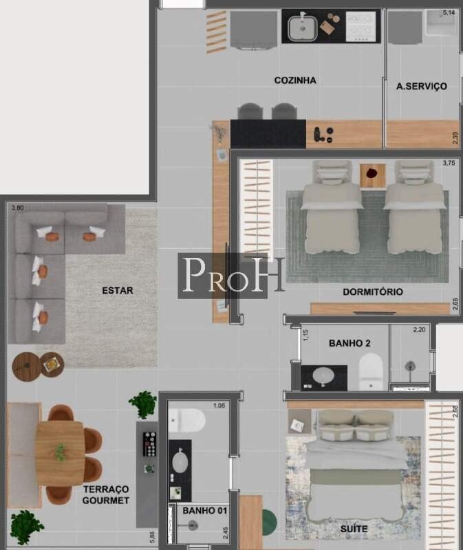 Apartamento à venda com 2 quartos, 69m² - Foto 7