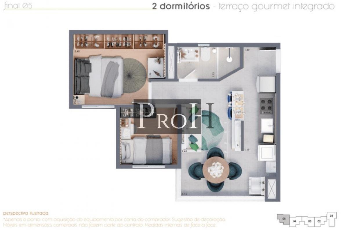 Apartamento, 2 quartos, 37 m² - Foto 2